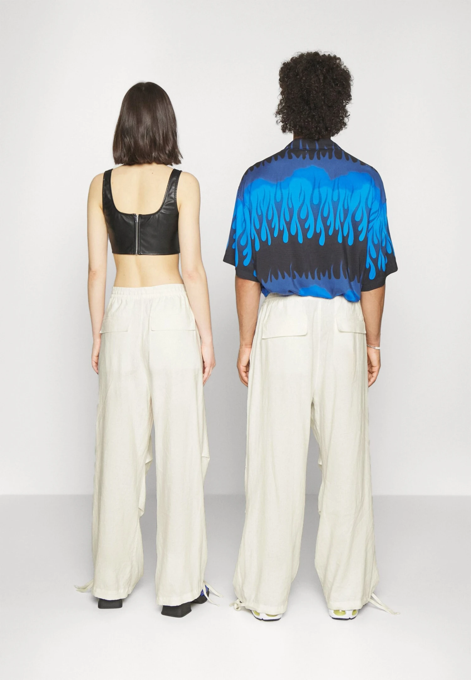 YOURTURN Genderless Parachute Unisex - Trousers - White - Image 3