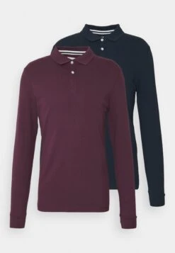 Pier One 2 Pack - Polo Shirt - Bordeaux/Dark Blue
