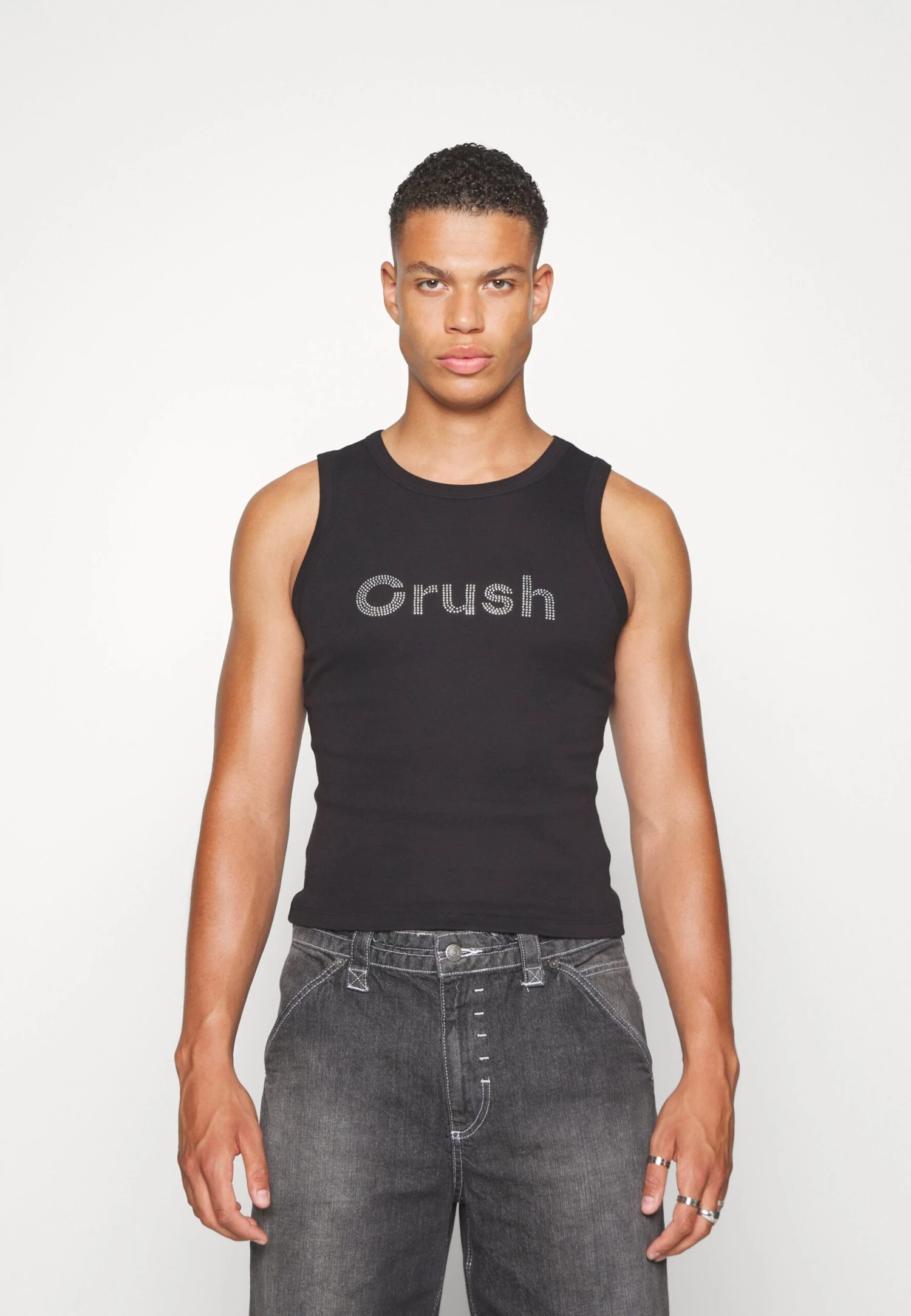 Jaded London Crush Rhinestone Vest Unisex - Top - Black - Image 3