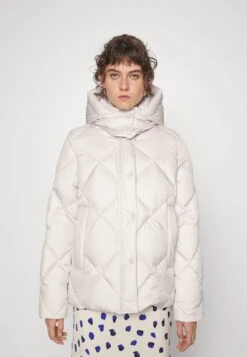 Marc O'Polo Diamond Quilting Detachable Hood Welt Poc - Down Jacket - Chalky Stone