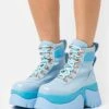 KOI FOOTWEAR Melanie Martinez Crybaby Platform Boots - Platform Ankle Boots - Blue