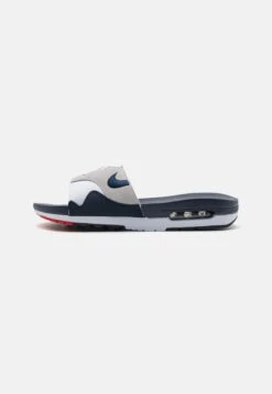 Nike Sportswear Air Max 1 Unisex - Mules - White/Obsidian/Light Neutral Grey/University Red