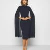 Wal G Cape Sleeve Dress - Cocktail Dress / Party Dress - Navy Blue