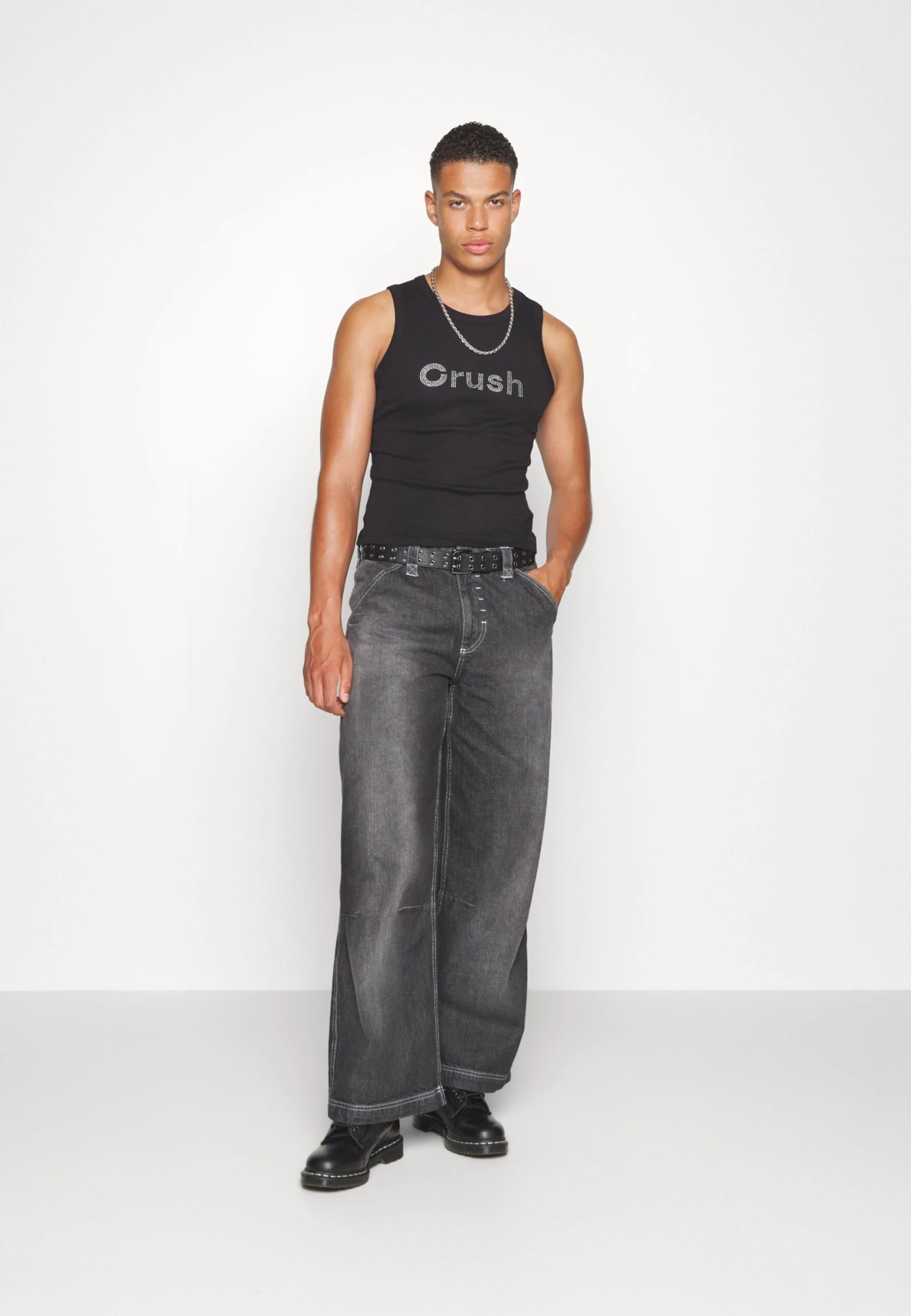 Jaded London Crush Rhinestone Vest Unisex - Top - Black - Image 5