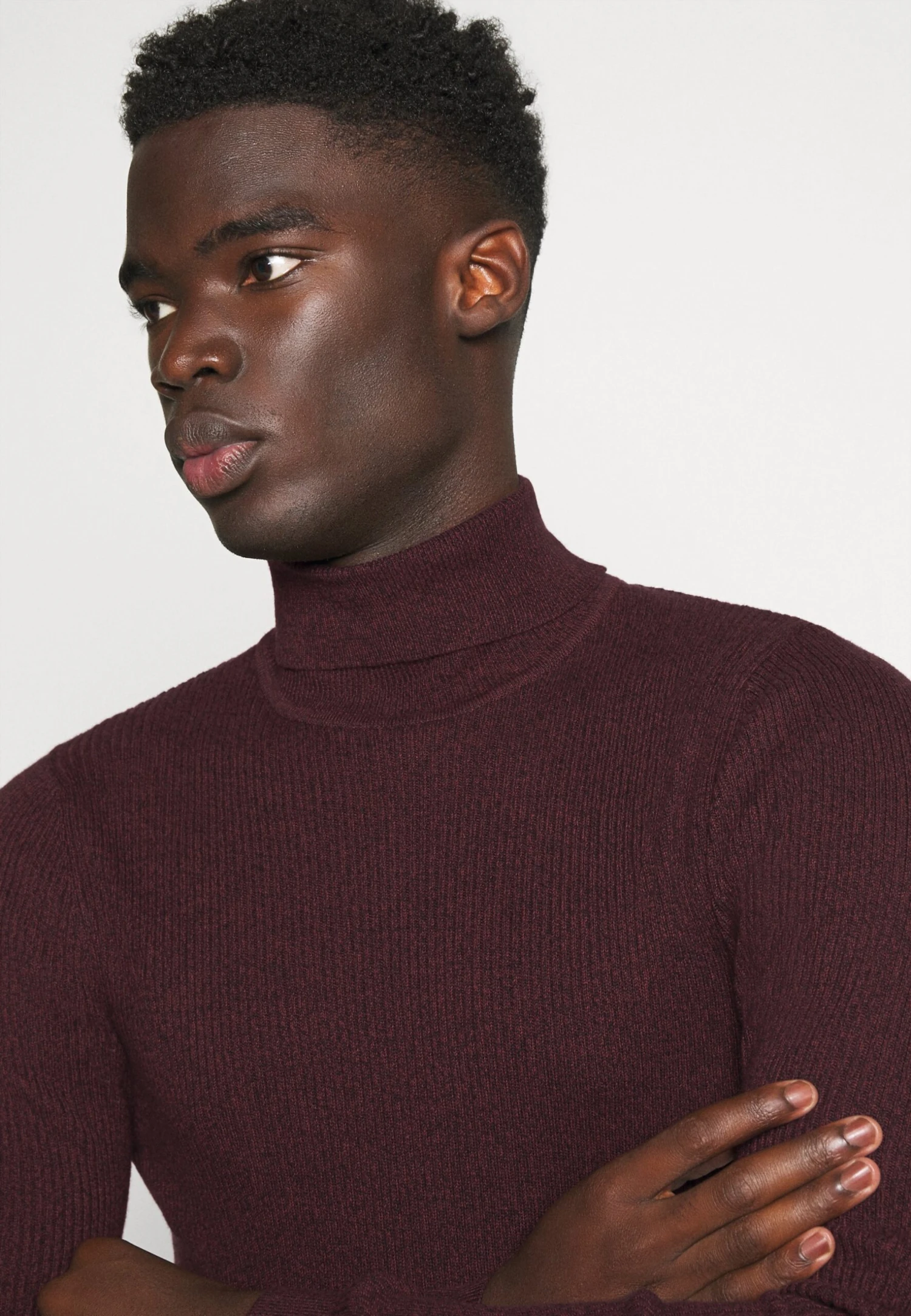 Pier One Muscle Fit Turtle - Jumper - Mottled Bordeaux - Image 4