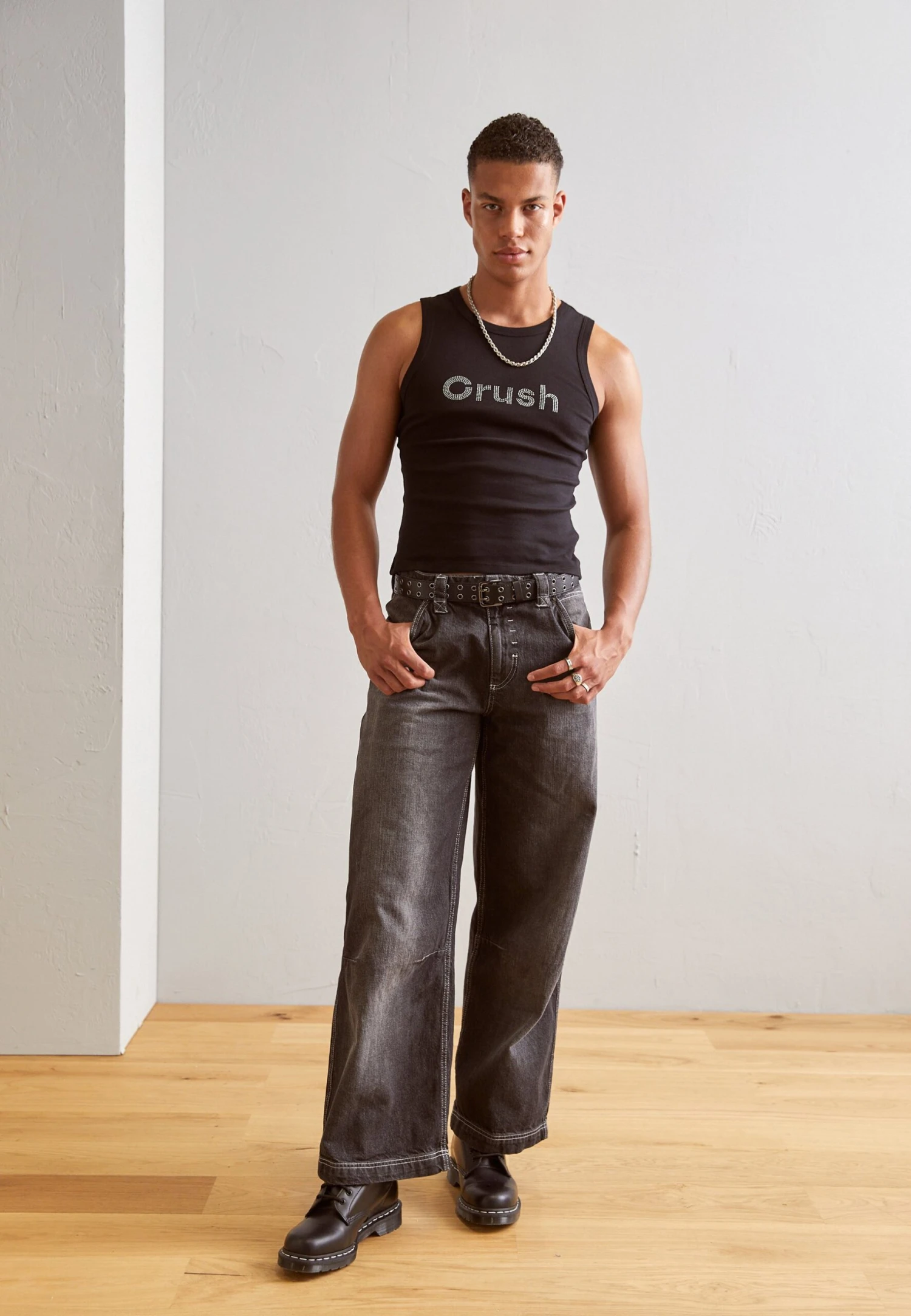 Jaded London Crush Rhinestone Vest Unisex - Top - Black - Image 2