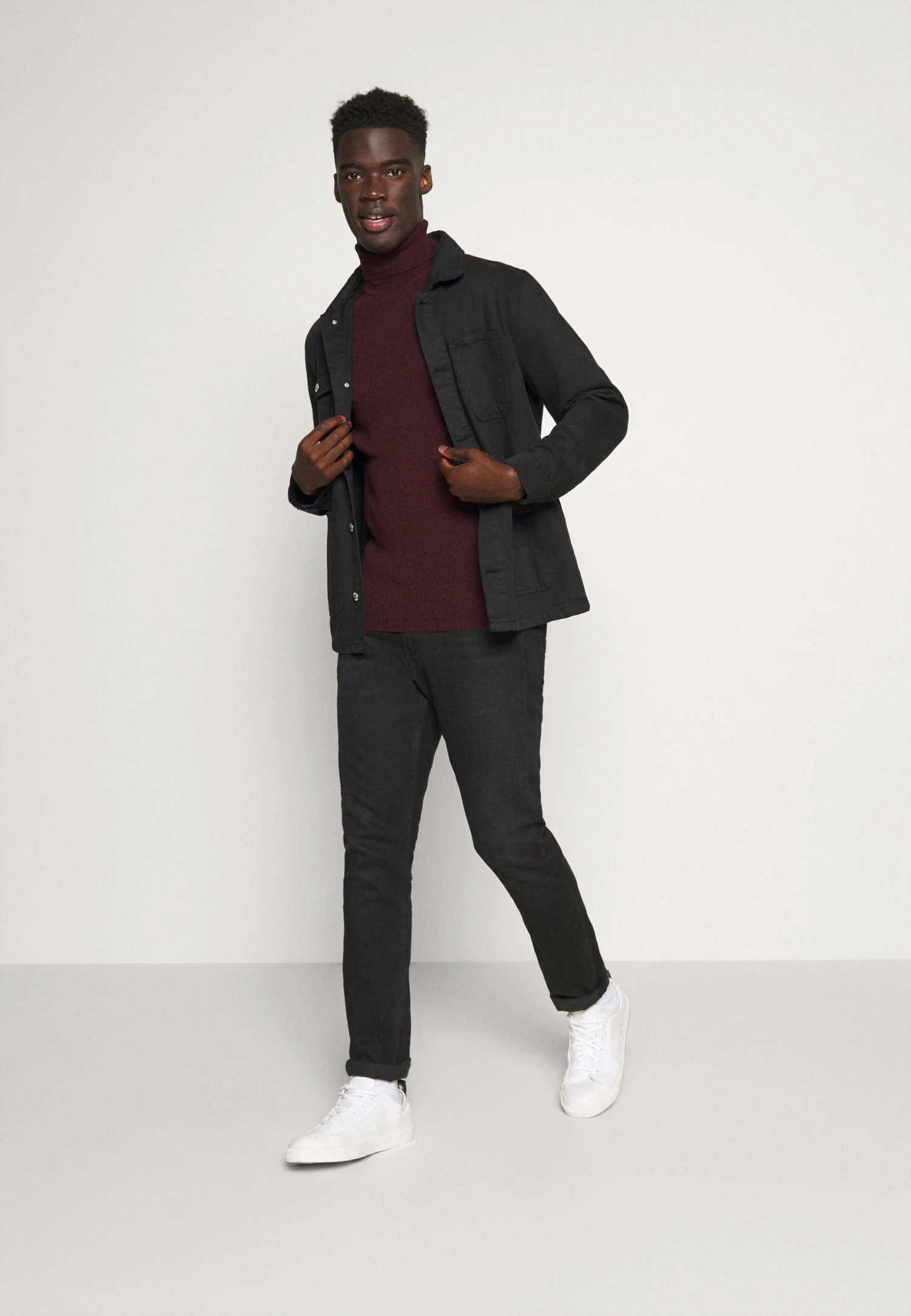 Pier One Muscle Fit Turtle - Jumper - Mottled Bordeaux - Image 2