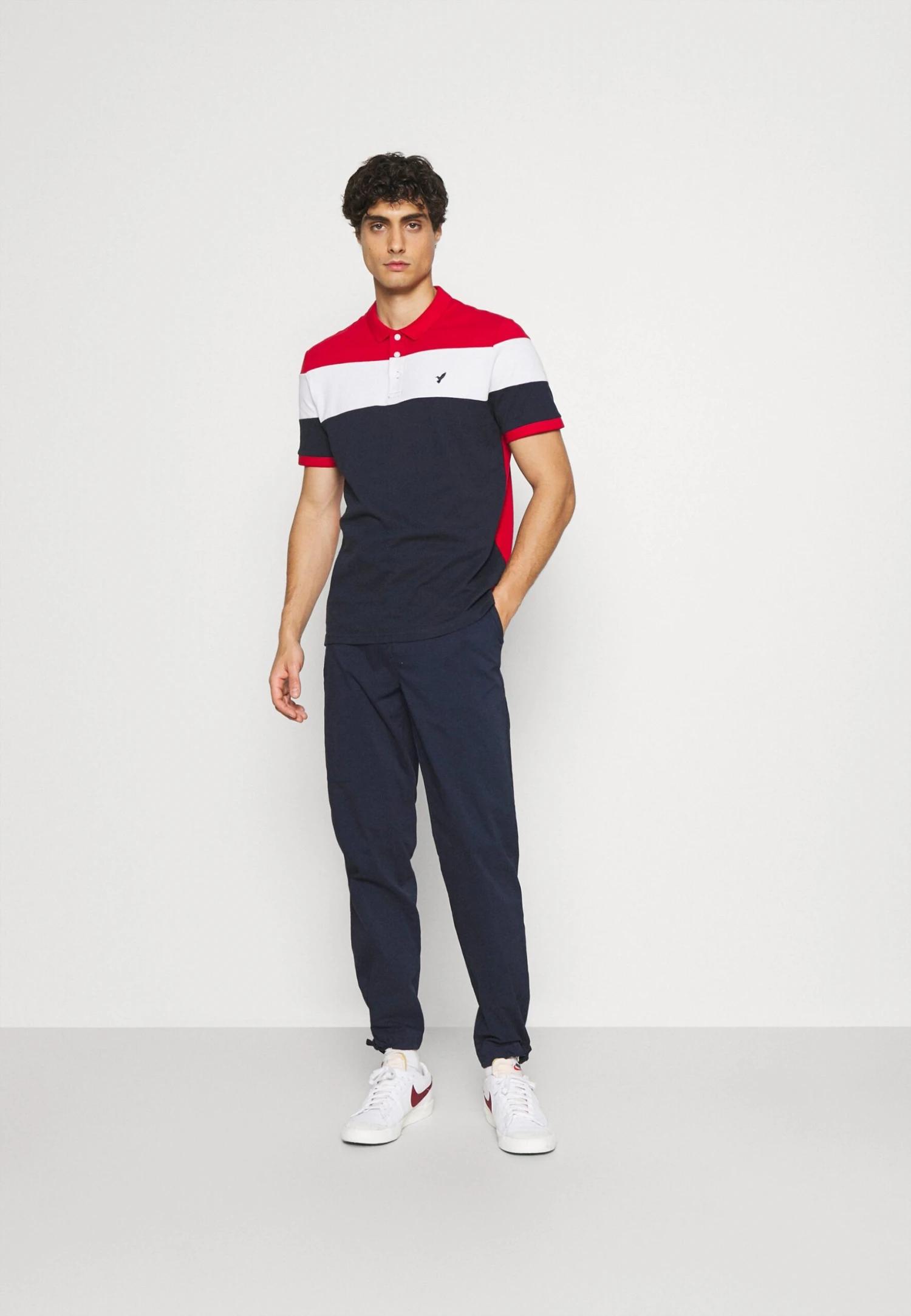 Pier One Polo Shirt - Red/White/Dark Blue - Image 2