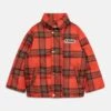 Mini Rodini Check Puffer Unisex - Winter Jacket - Red