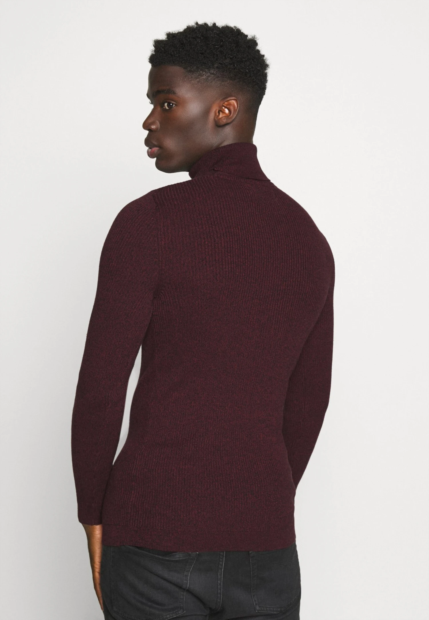 Pier One Muscle Fit Turtle - Jumper - Mottled Bordeaux - Image 3