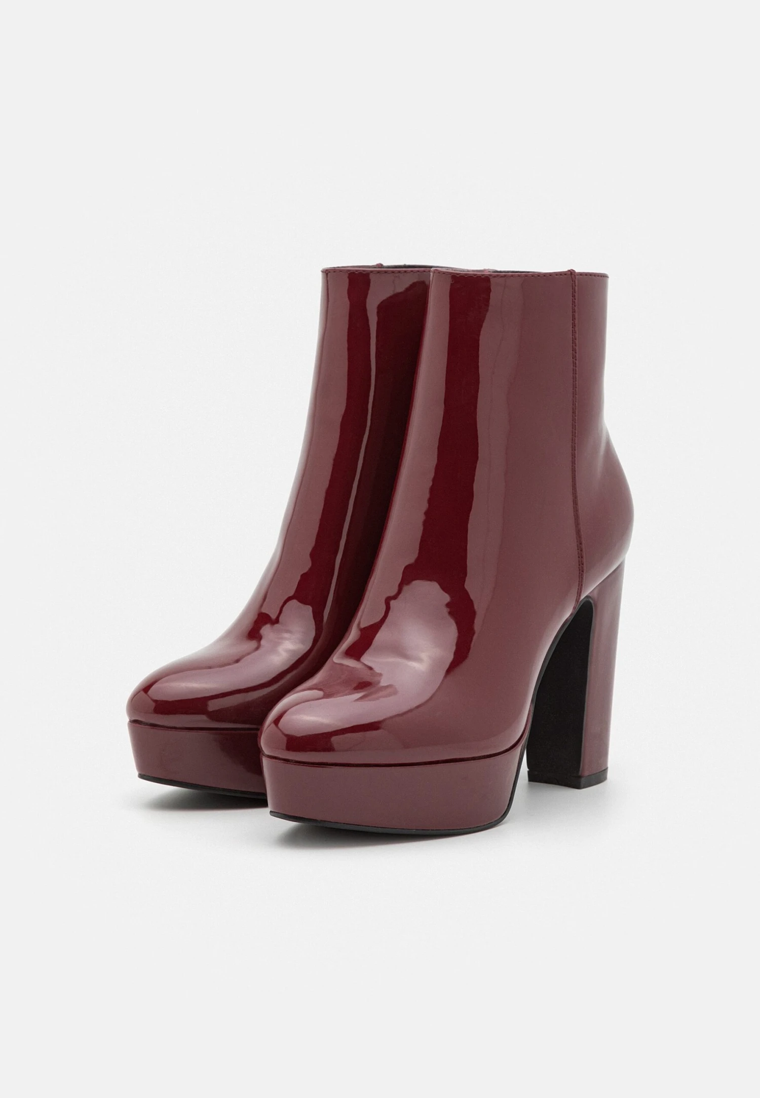 Anna Field High Heeled Ankle Boots - Dark Red - Image 3