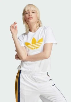 Adidas Originals Pearl Trefoil - Print T-Shirt - White