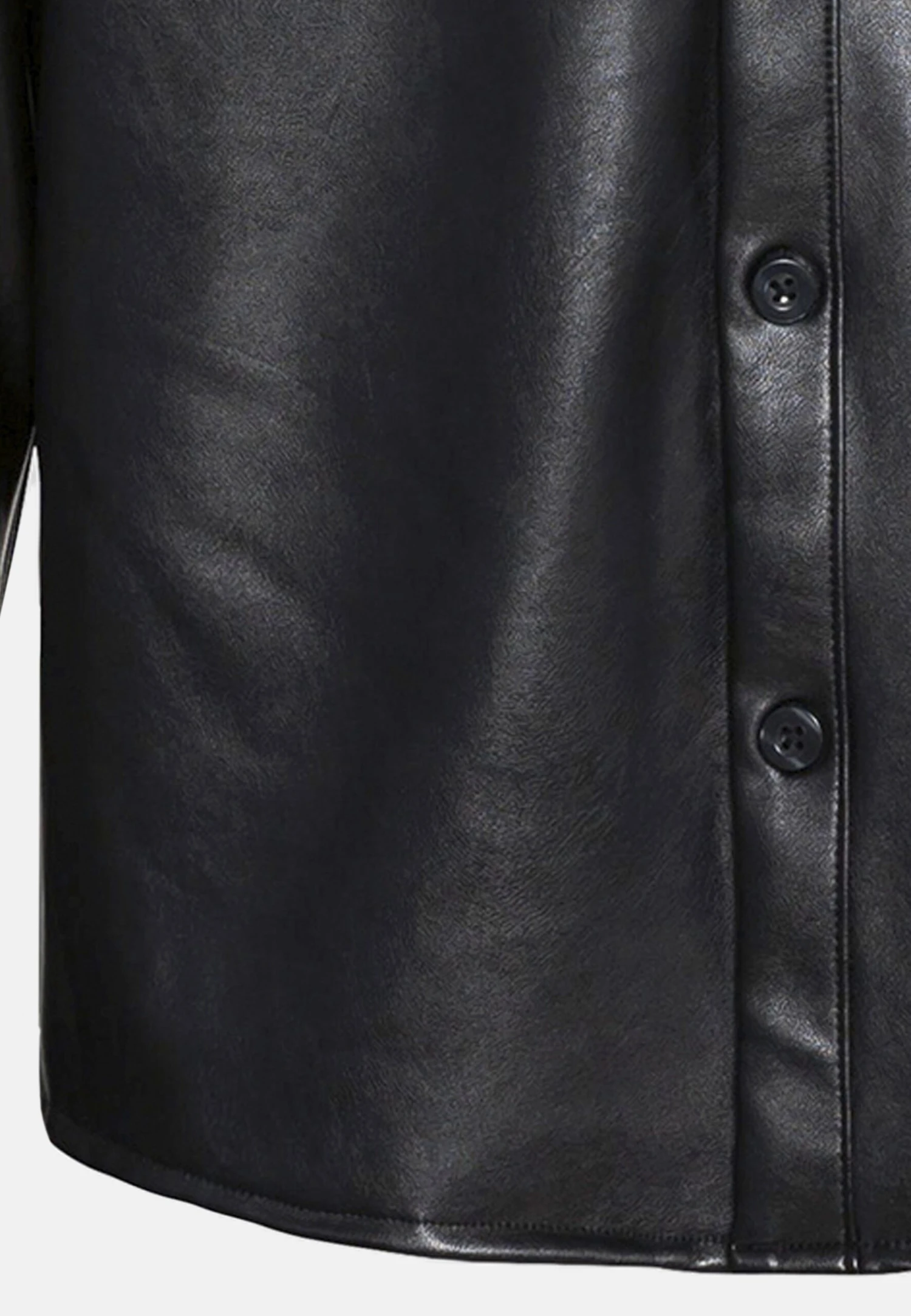 YOURTURN Unisex - Faux Leather Jacket - Black - Image 3