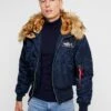 Alpha Industries Hooded Custom - Winter Jacket - Rep Blue