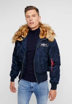 Alpha Industries Hooded Custom - Winter Jacket - Rep Blue