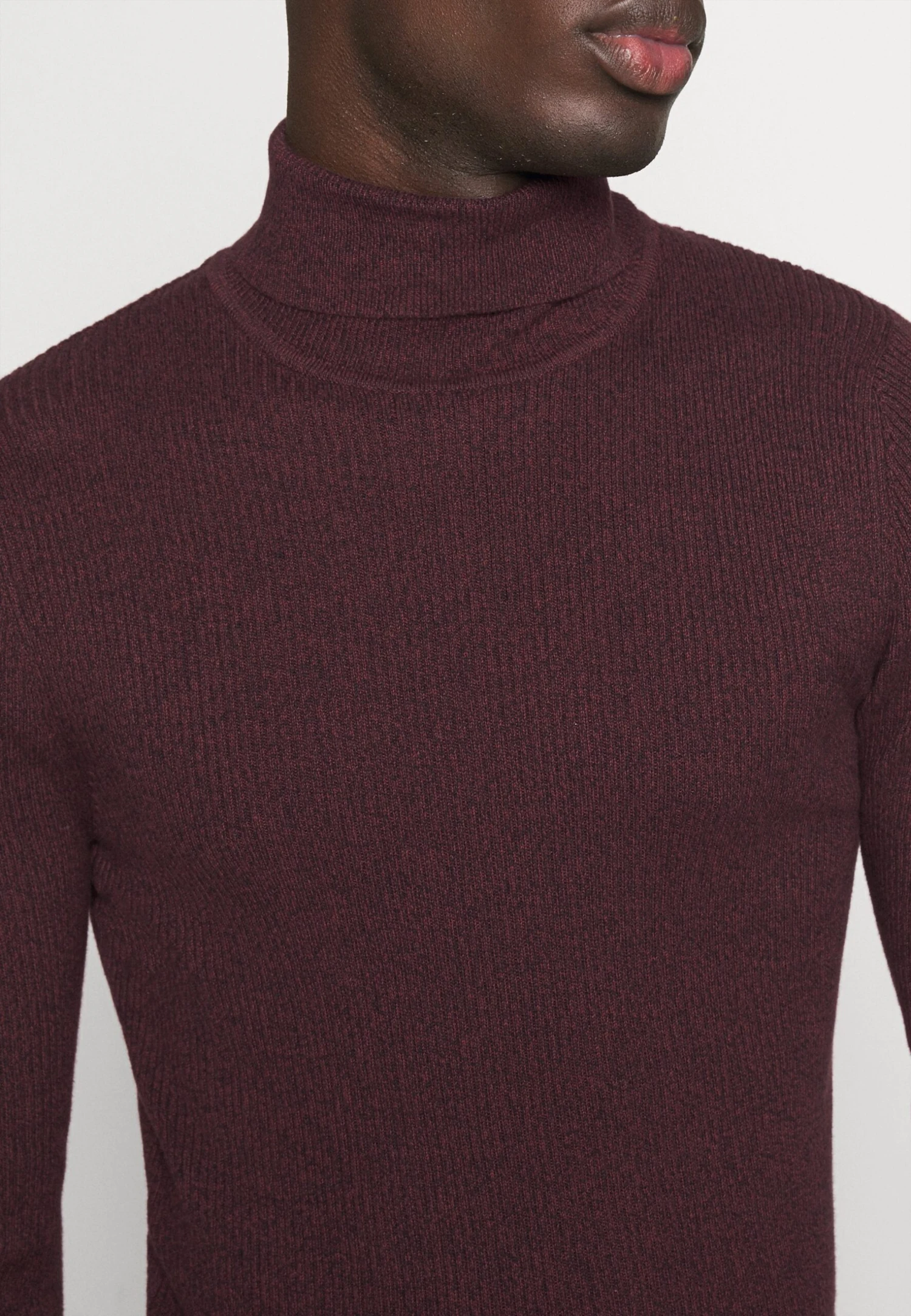 Pier One Muscle Fit Turtle - Jumper - Mottled Bordeaux - Image 6