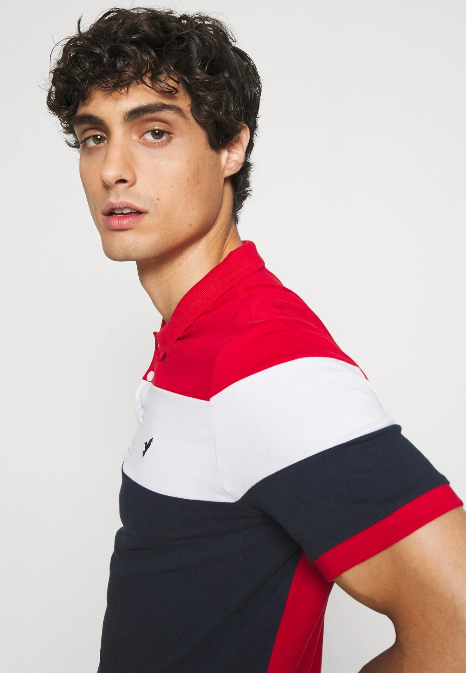 Pier One Polo Shirt - Red/White/Dark Blue - Image 4
