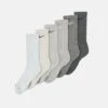 Nike Performance Everyday Plus Cush Crew Unisex 6 Pack - Sports Socks - Iron Grey/Flat Pewter/Light Iron Ore/Light Smoke Grey/Light Bone/Photon Dust