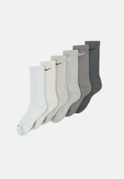 Nike Performance Everyday Plus Cush Crew Unisex 6 Pack - Sports Socks - Iron Grey/Flat Pewter/Light Iron Ore/Light Smoke Grey/Light Bone/Photon Dust